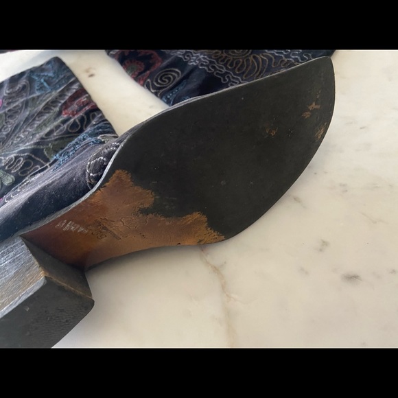 Velvet embroidered boots Artemis genuine leather size 39 - Picture 7 of 15